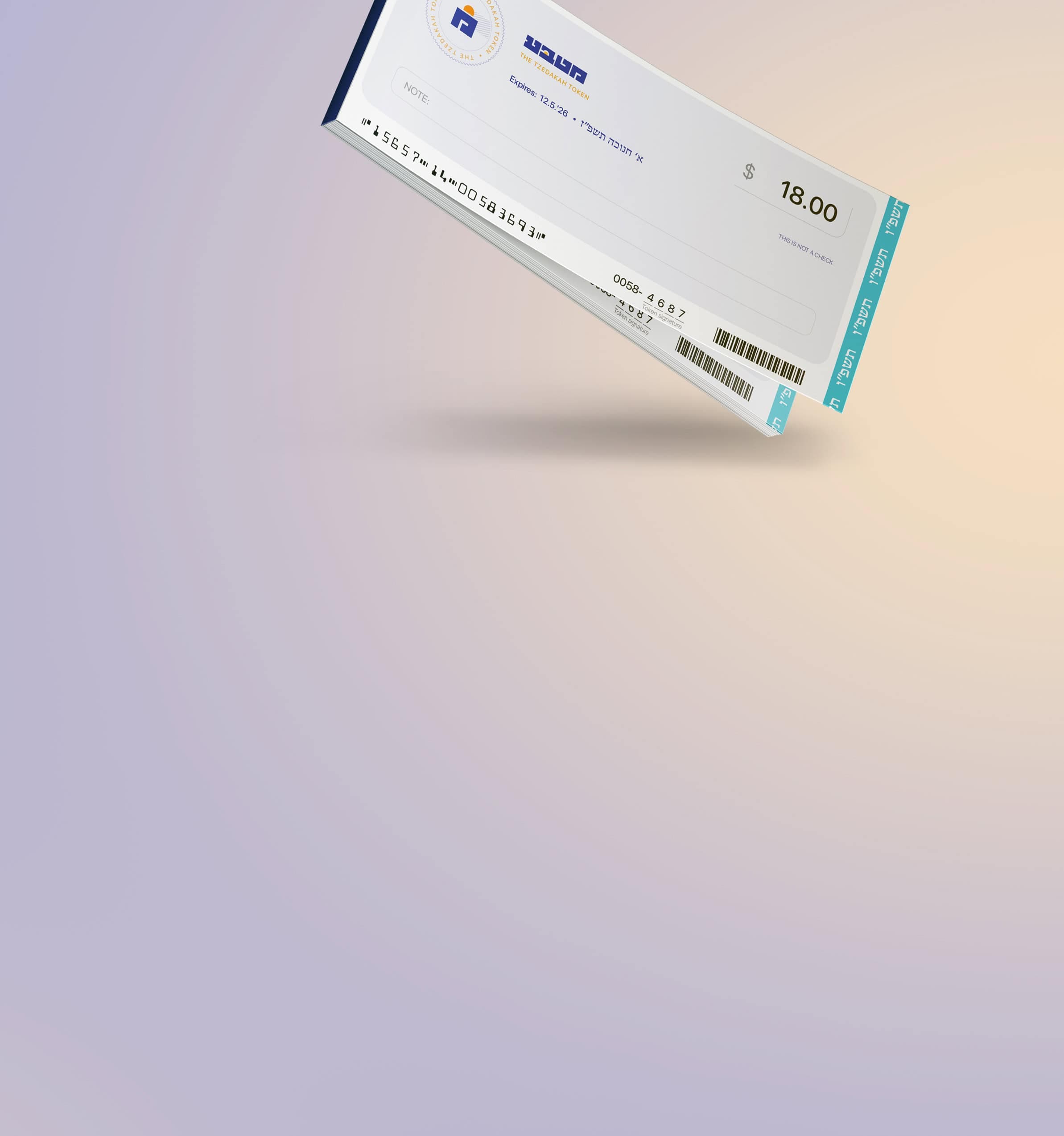Printed Matbia tokens preset to a donation amount